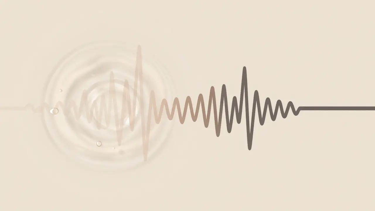Abstract illustration of oscillation vs vibration mechanics